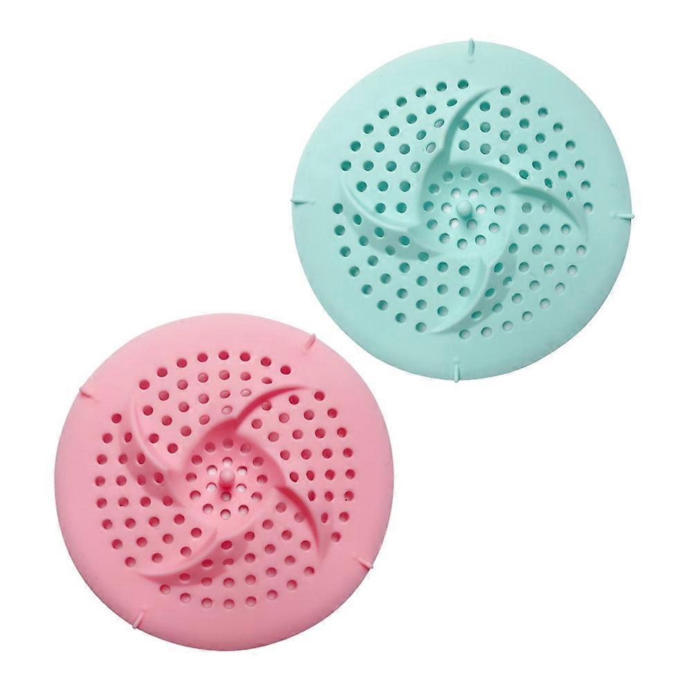 Kitchen Sink Plug Strainer Silicone Sink Strainer Covering Pad Odor Blocker Pink Green 2Set