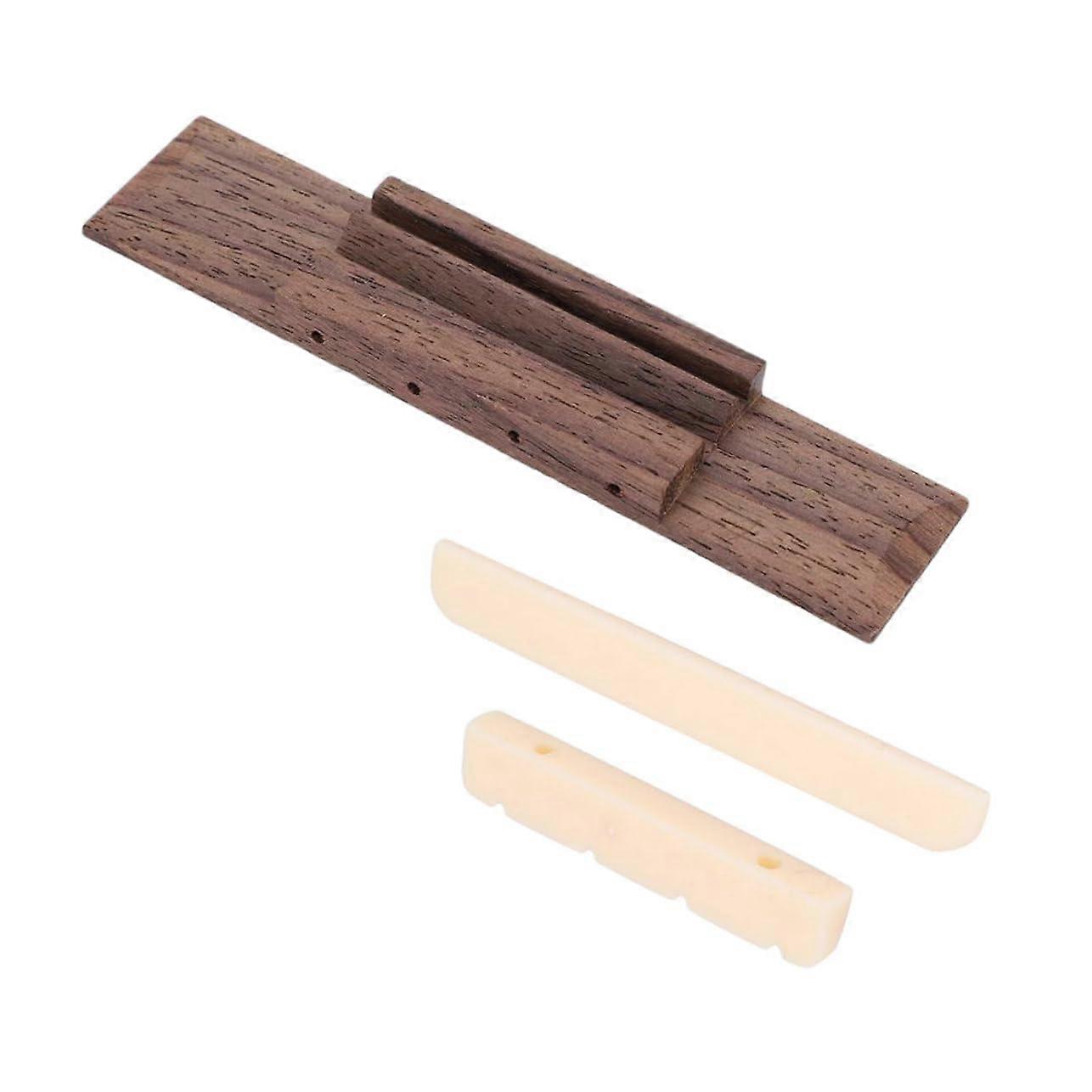Replacement ukulele bridge set, wooden nut kit for saddle and saddle nut