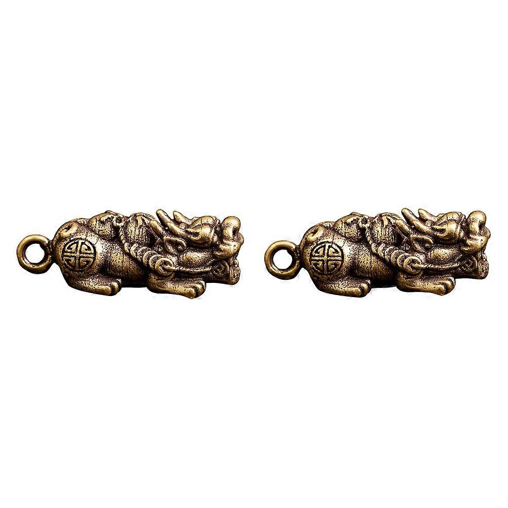 2Pcs Golden Copper Pendant for Decor Compact Size Home Adornment Gifts