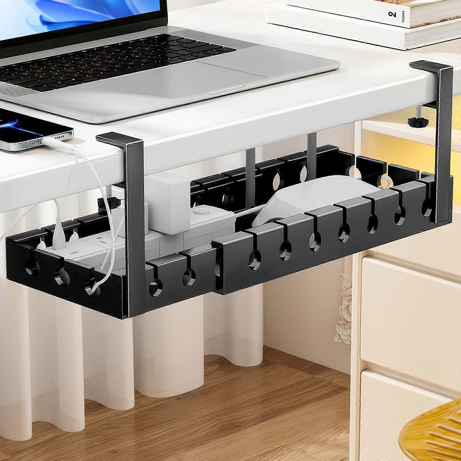 Pull-out shelf 74cm Extendable Under the desk cable management cable duct
