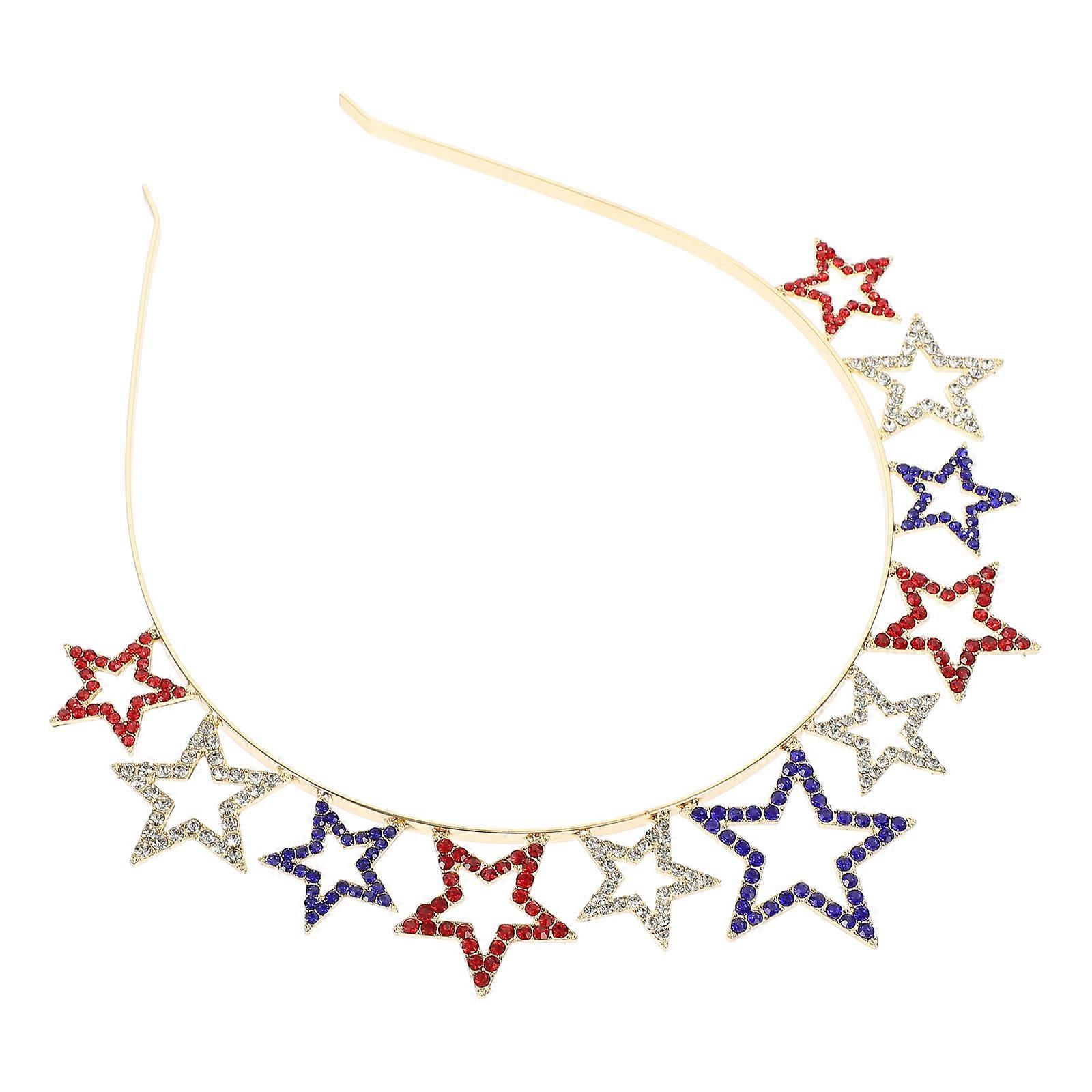 Lovely Independence Day Hairband Pentagram Shaped Costume Party Accessory 18.5x17cm For Women Girls 1Pack