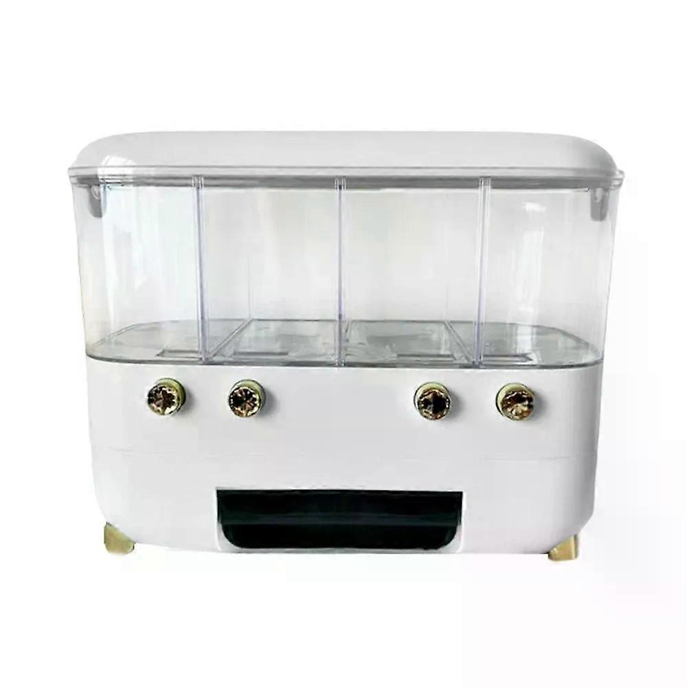Kitchen  Food Dispenser Rice Storage Container 4 Grid Removable Top Cover