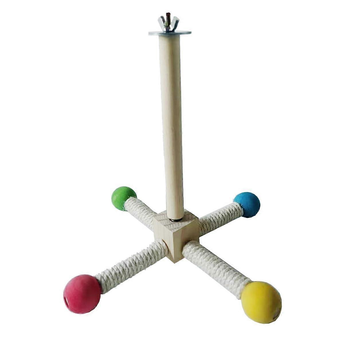 Interactive Rotating Parrot Stand with Bearings, Durable Wooden Bird Perch for Daily Use, 1 Piece