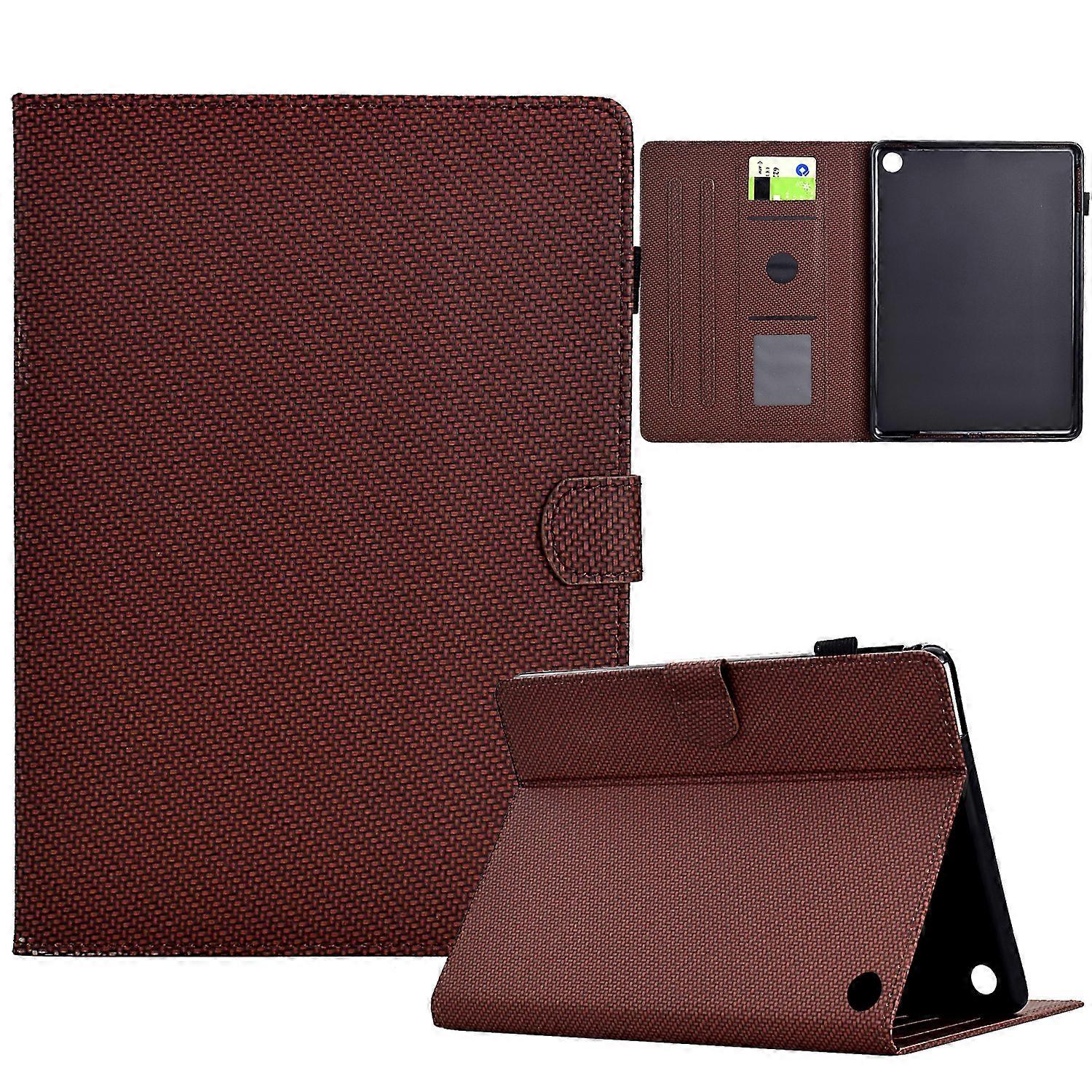 Solid Color Fiber Texture Smart Tablet Leather Case