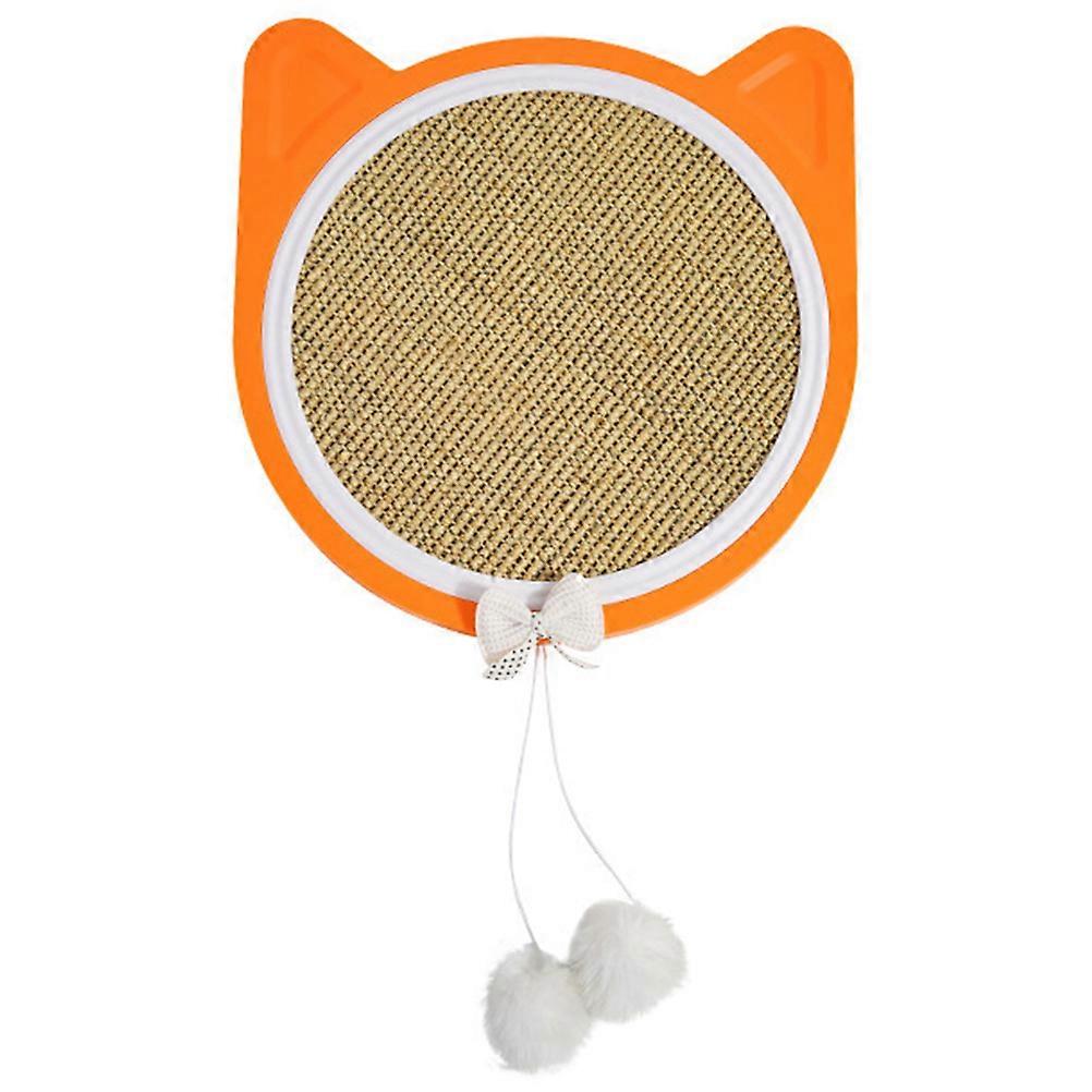 Orange Cat Scratch Pad with Sisal Hemp and Plastic for Endless Fun and Furniture Protection