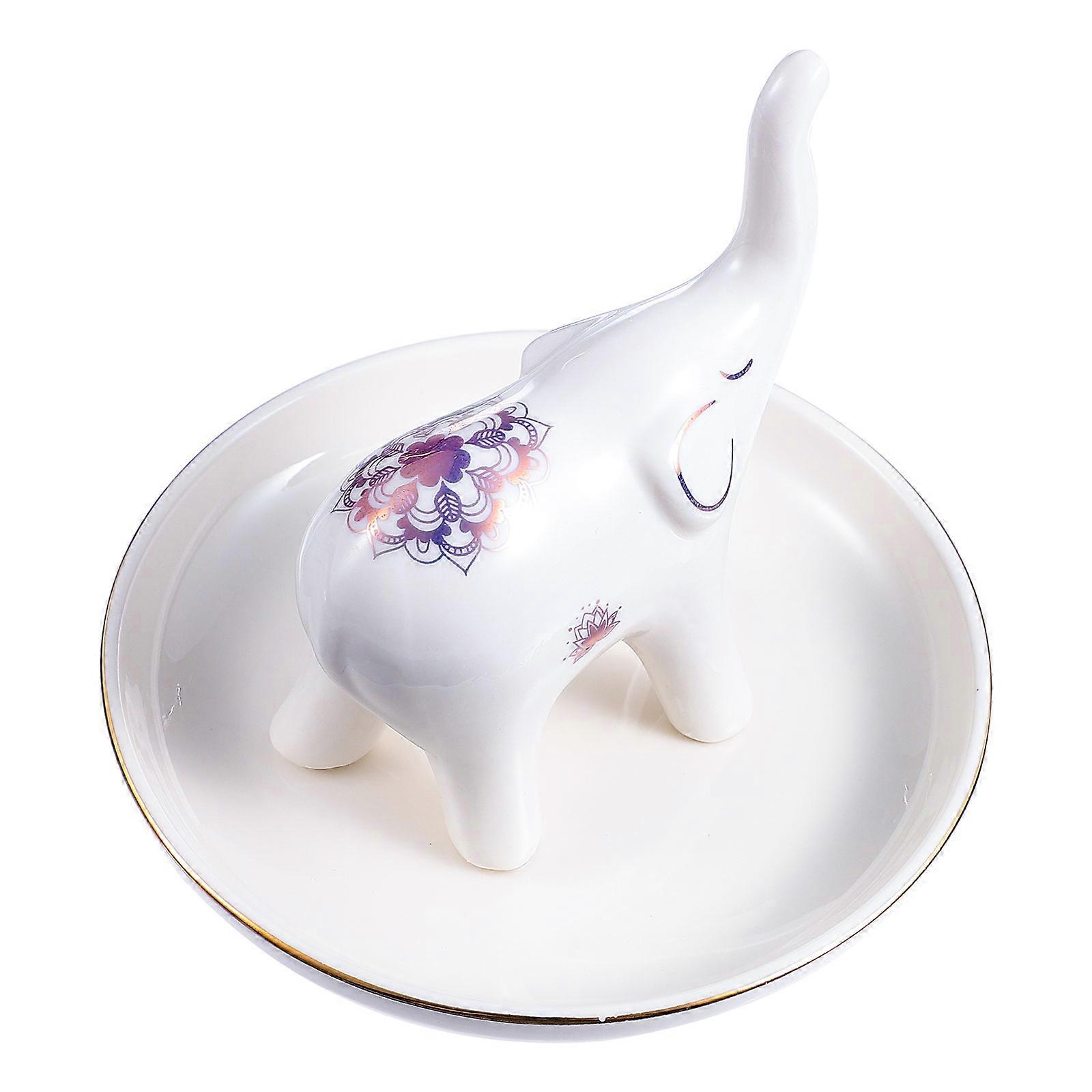 Jewelry Display Holder Elephant Tray Ceramic for Ring Display