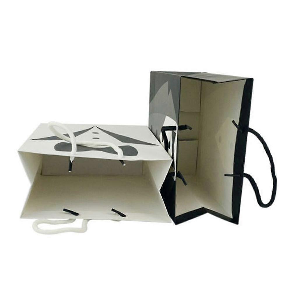 Elegáns ajándéktáska partira, 10 db-os fekete papír kézitáska esküvőre