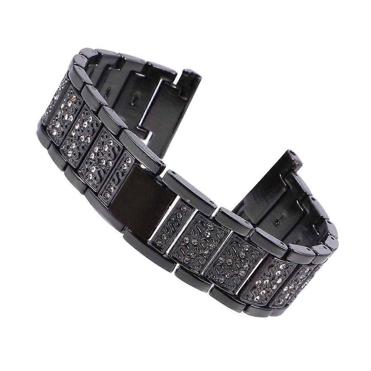 Stylish Aluminum Alloy Watch Strap with Rhinestones for Watch Adjustable to Fit Most Wrists 1 Piece