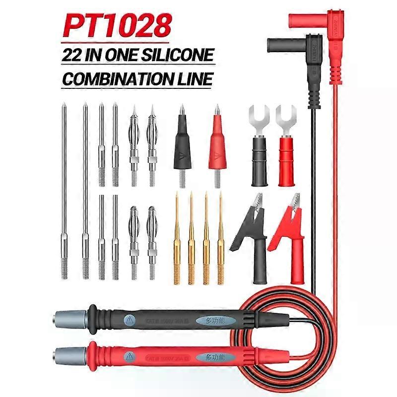 22Pcs/Set 1000V Multifunctional Multimeter Test Kit Test Leads Replaceable Probe