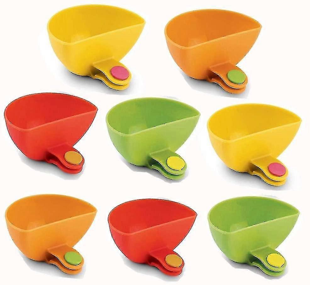 8-piece dipping sauce clip container, Food-grade PP material, Can be clipped to the edge of bowls and plates, Suitable for parties