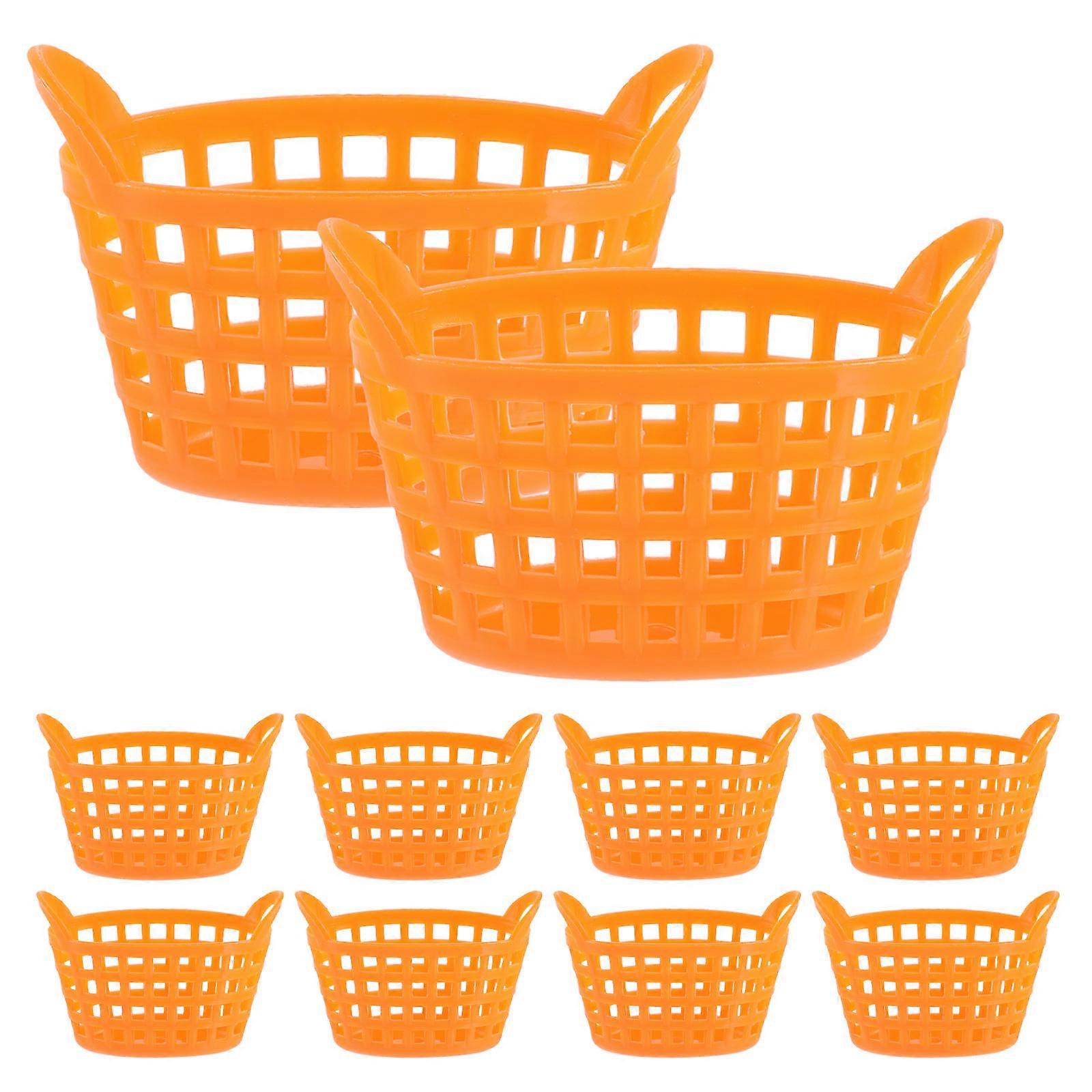 10pcs Compact Handheld Kids Mini Shopping Basket Multi Functional Plastic Basket