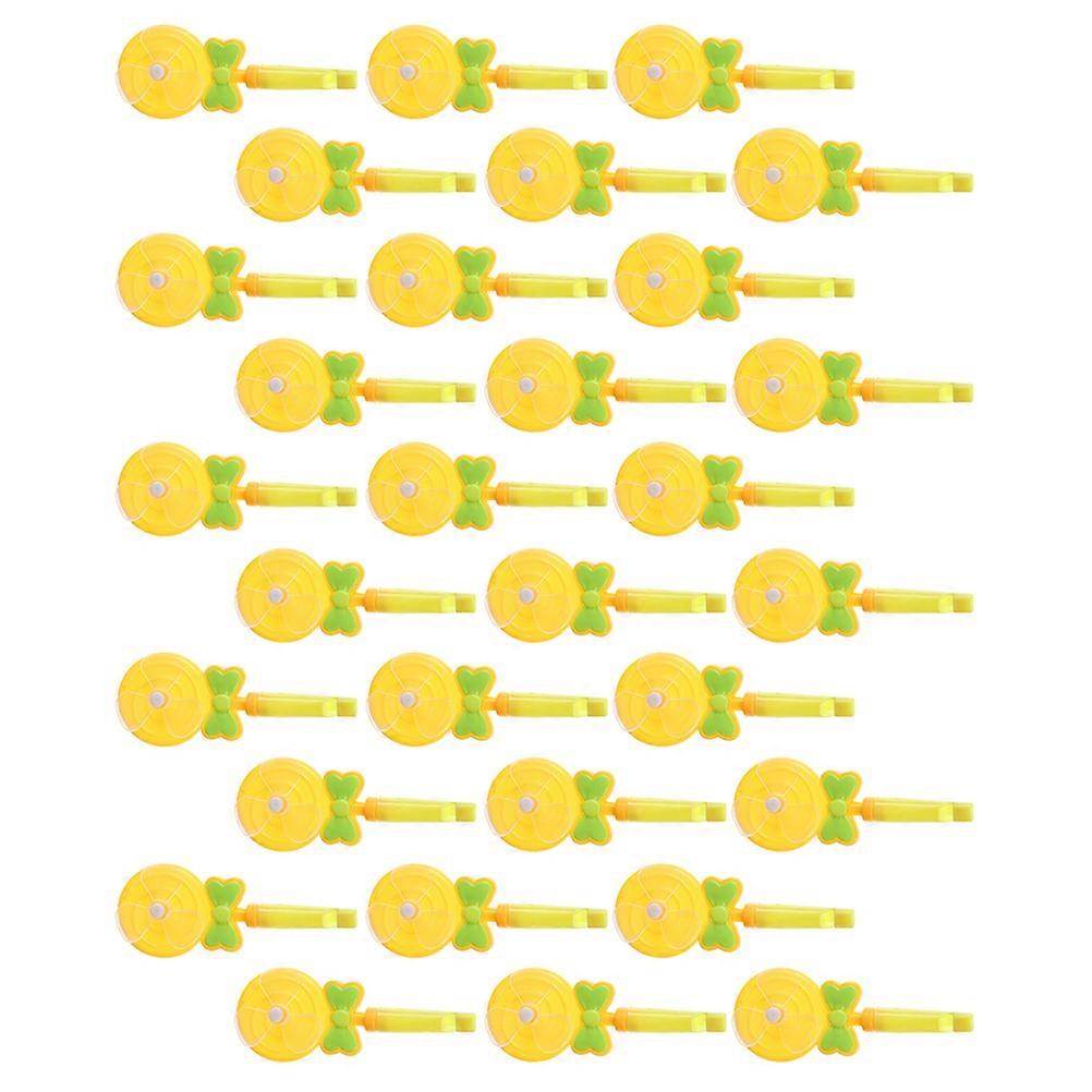 Yellow Plastic Lollipop Whistle Toys for Kids 30 Pieces Stimulate Musical Ability