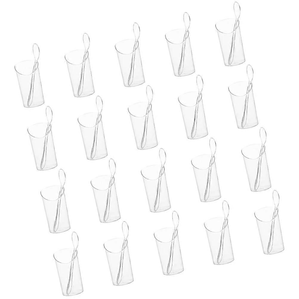 20pcs Mini Dessert Cups with Spoons Clear Mousse Cups Appetizer Cups for Party