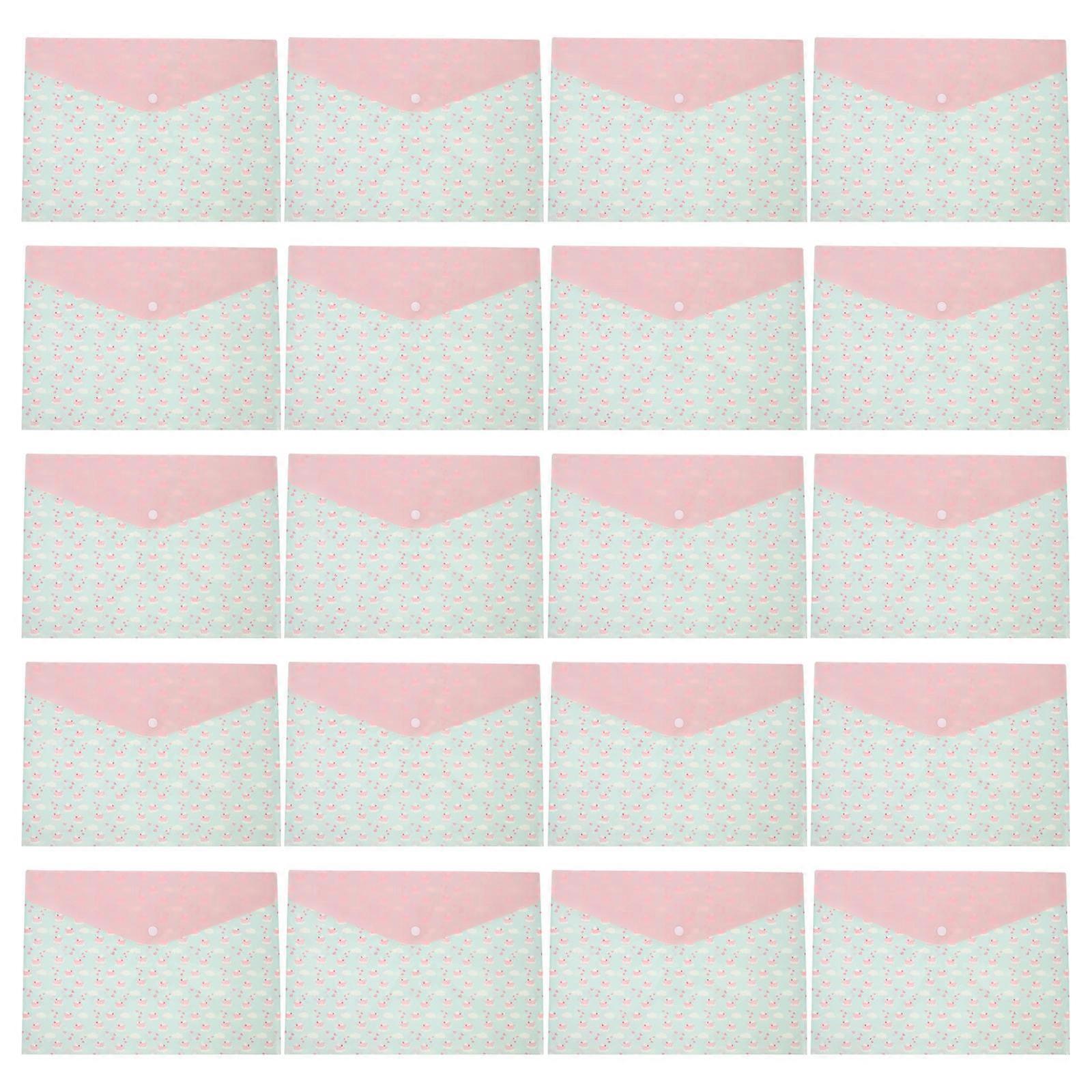 Clear Document Folders 20Pcs Aesthetic Folders for School Study Comfortable Closure Quality Protection