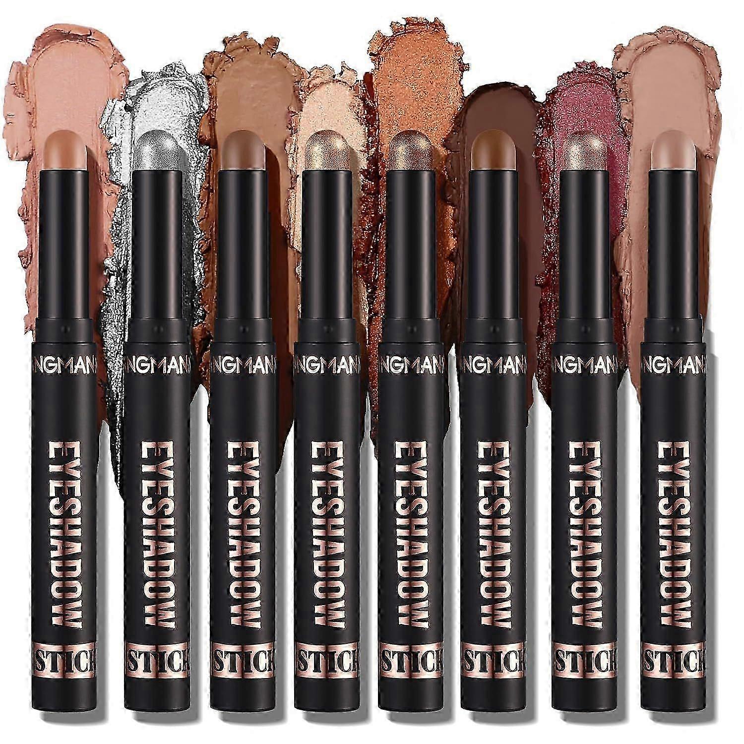Eyeshadow Stick Set, 8 Colors Matte Professional Bright-Colored Contouring and Highlight Eyeshadow Stick, Cream Waterproof Long Lasting High Pigmented