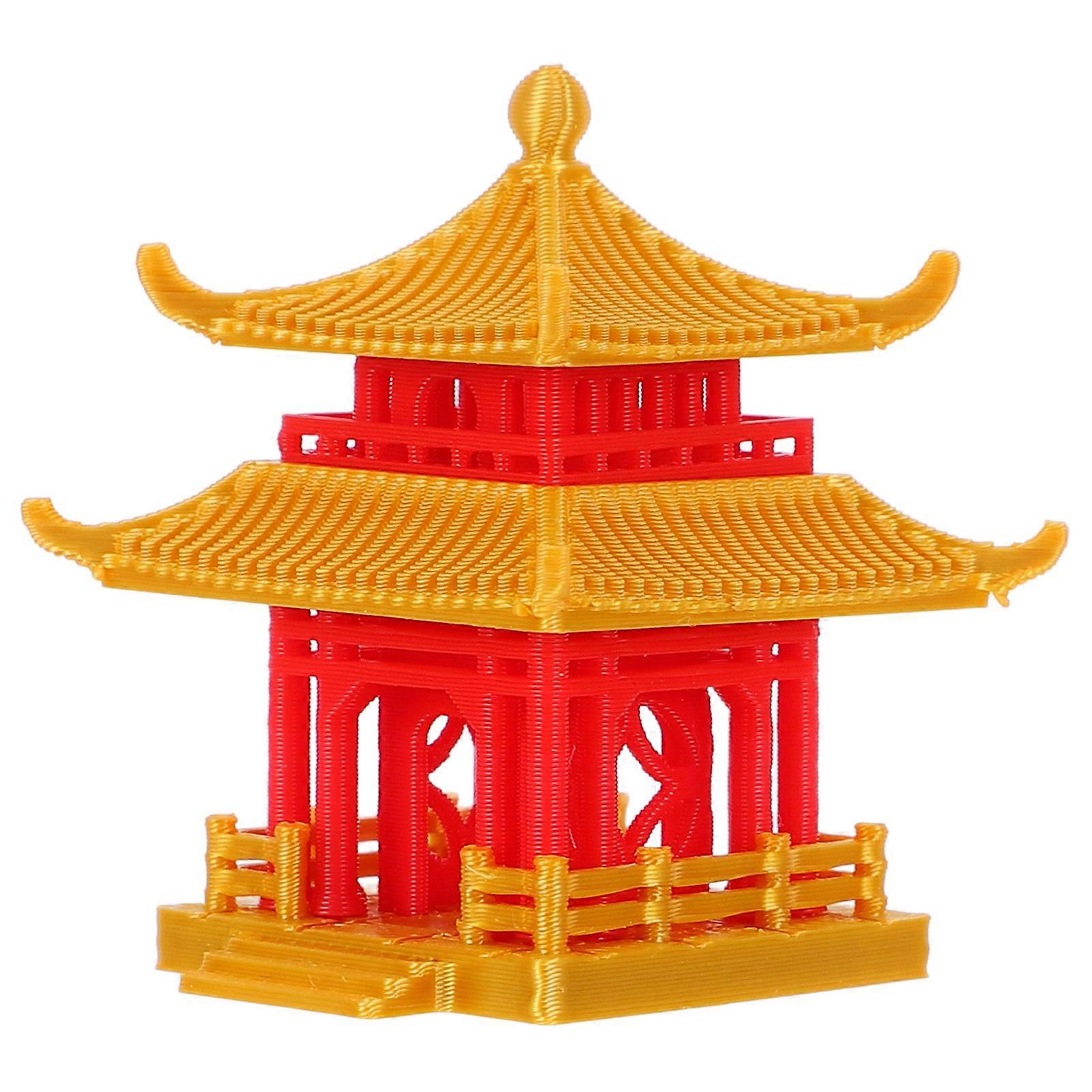 Mini Pavilion Statue for Aquarium and Room Decor – Ancient Building Model for Fish Tank and Bonsai Landscaping