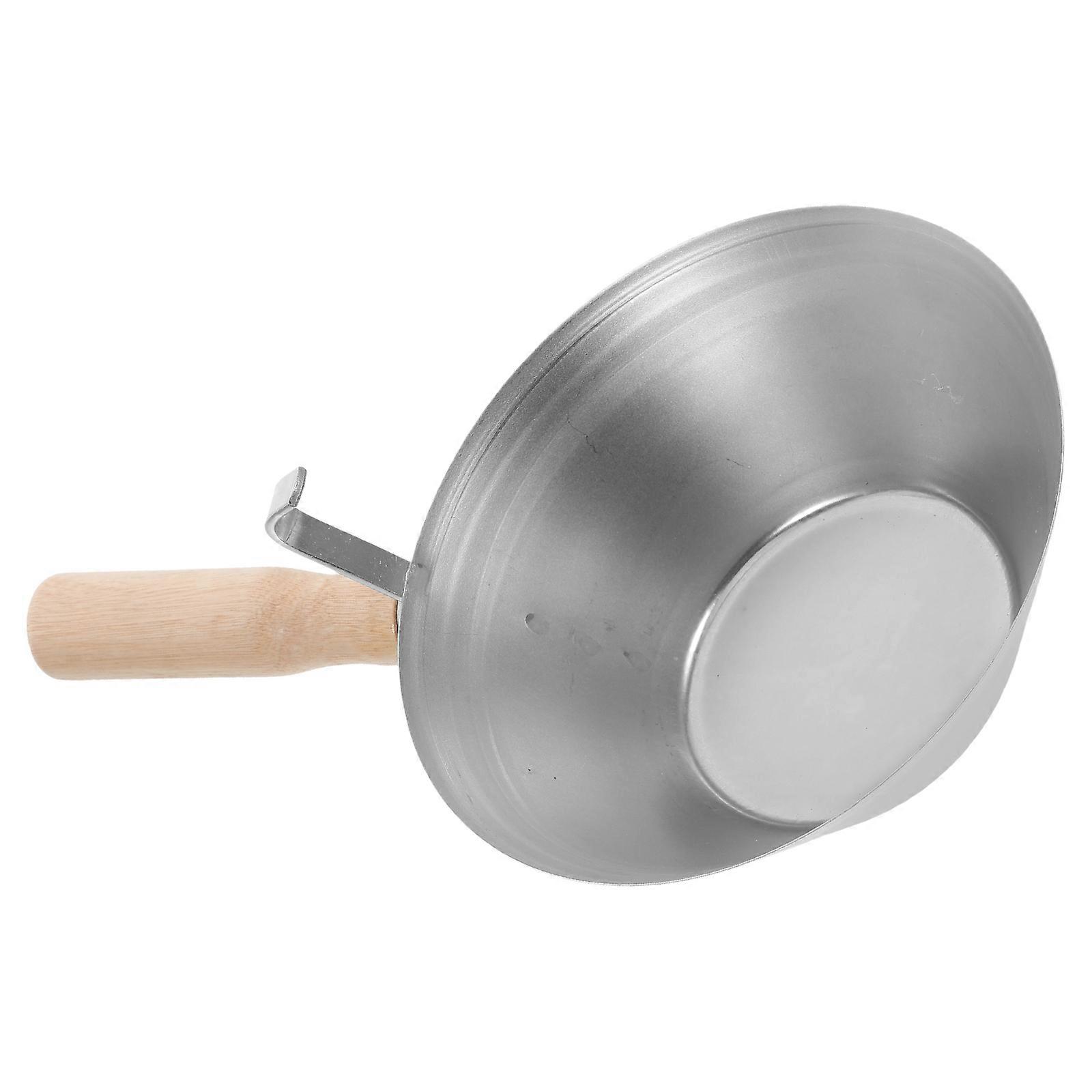 Plaster Mud Pan with Wooden Handle for Efficient Drywall and Cement Application – Heavy Duty Construction Tool for Smooth Material Transfer