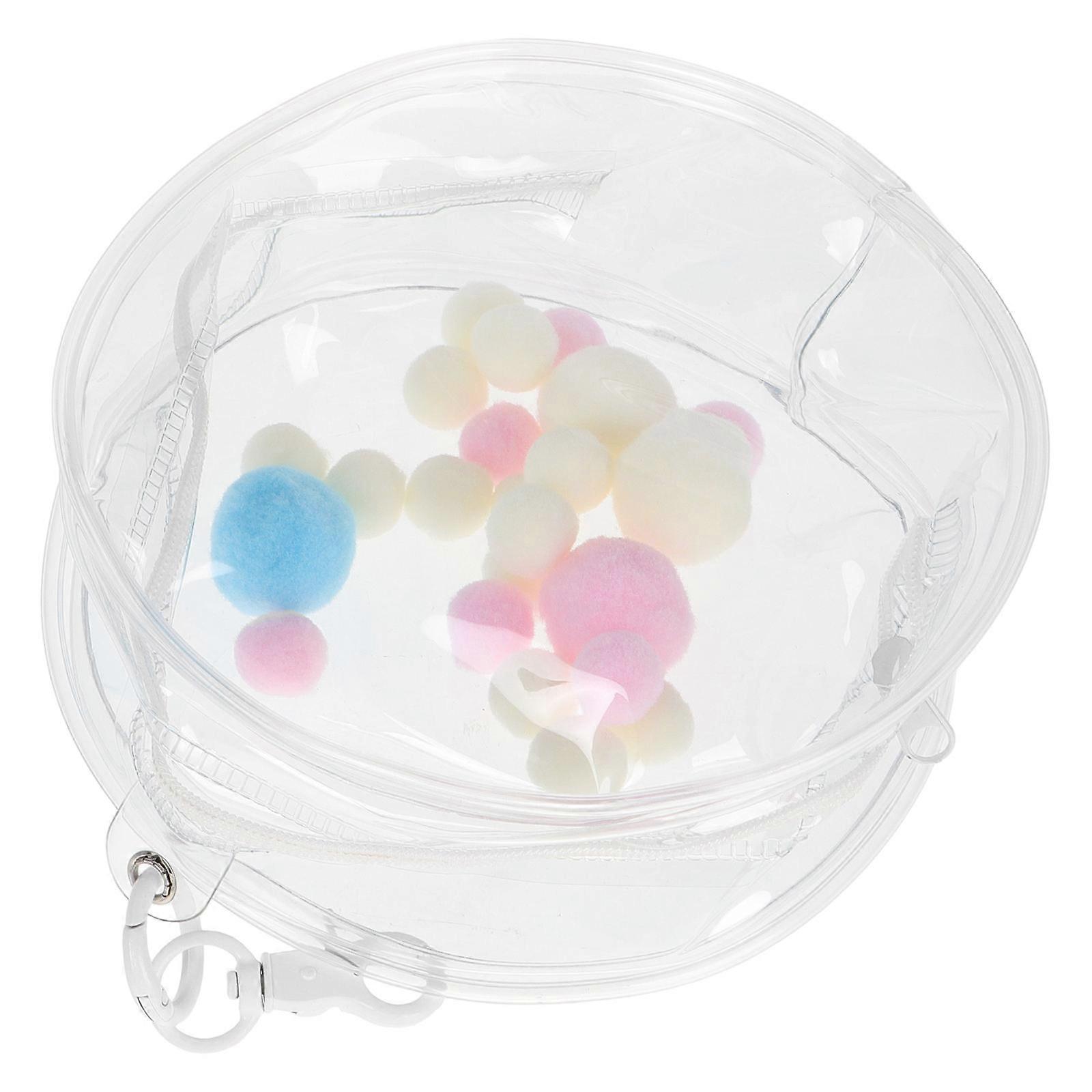 Transparent Display Bag With Keychain Multifunctional Storage Perfect For Small Items 14X14X5.5CM 1 Set