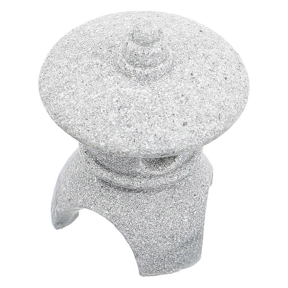 Japanese Lantern Statue for Decor Light Grey Sandstone Unique Zen Design Miniature Gardening Ornament 4.72 inches