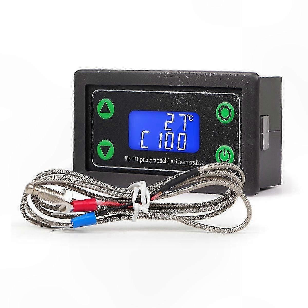 Digital Programmable Thermostat with WIFI, K-Type Thermocouple, Temperature Range -99 to 999C