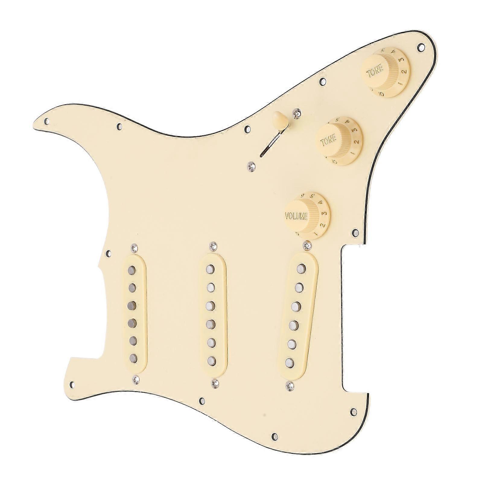 Guitar Pickup Pickguard Prewired 3 Single Coil Set Yellow