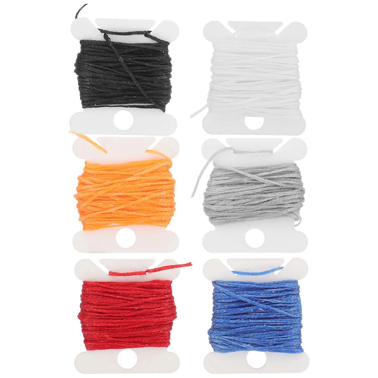 6 Rolls Strong Polyester Sewing Thread Cords for Repair and Craft Projects