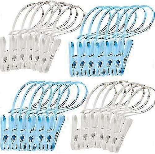 Clothes Pins 24 Pack - Plastic Rope Clothespins for Clothesline Drying, Small Mini Clothes Clips