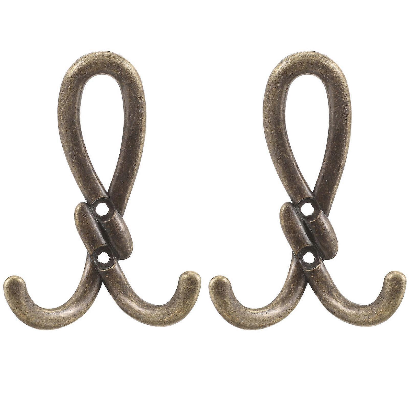 Rust Resistant Double Hooks For Indoor Use In Bedroom And Hallway Antique Style 6Set