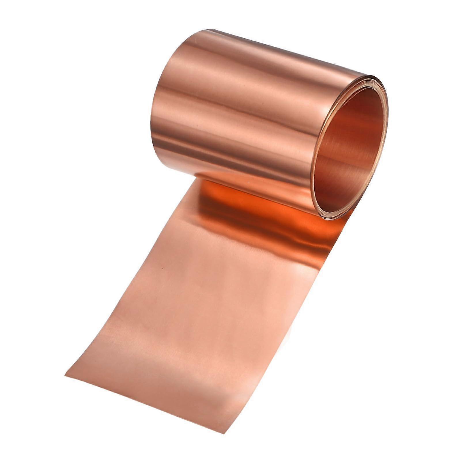 Copper Sheet Roll, 2000x60x0.05mm, Pure Copper Strip for DIY/Electrical/Crafts