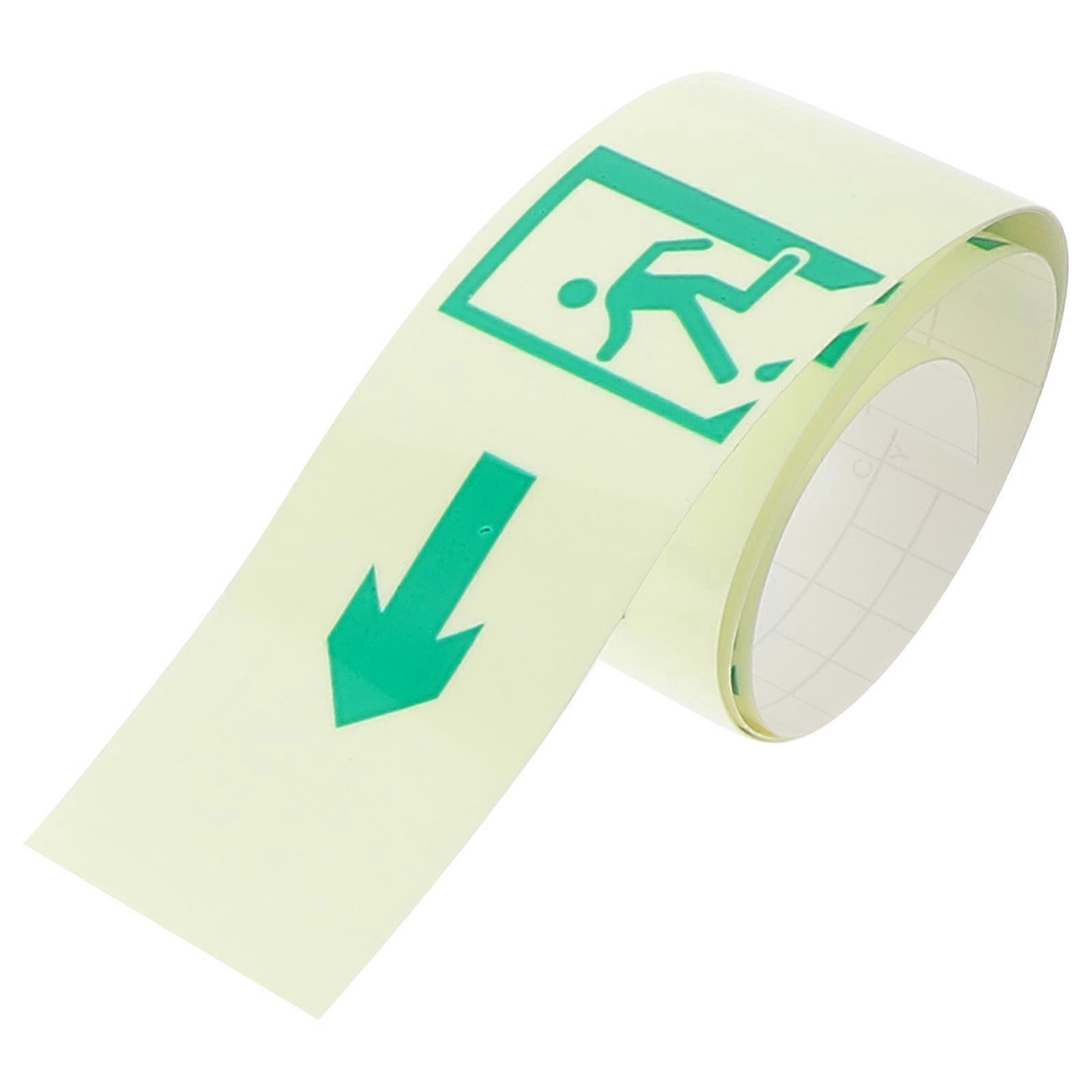 Luminous Safety Warning Tape Self Luminous Caution Decal for Apartment Hallways, Fire Paths, Walls & Floors Splashproof Direction Sticker