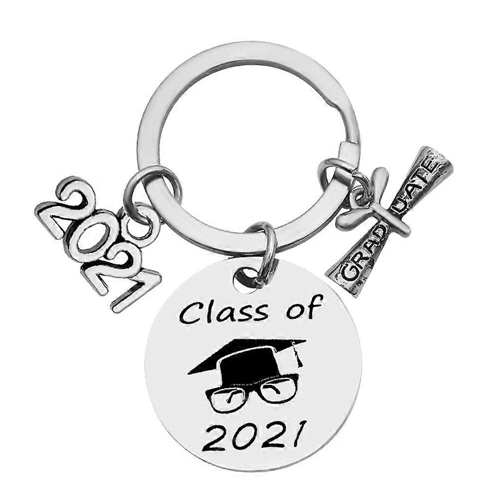 Graduation Key-Chain Square Key Chain for Keys Silver Metal Separate Keys 1Pcs