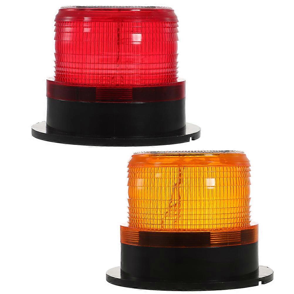 Solar Strobe Lights Vehicle Truck Tractor Daytime Auto Off Weather Resistant Abs Metal 2Pcs