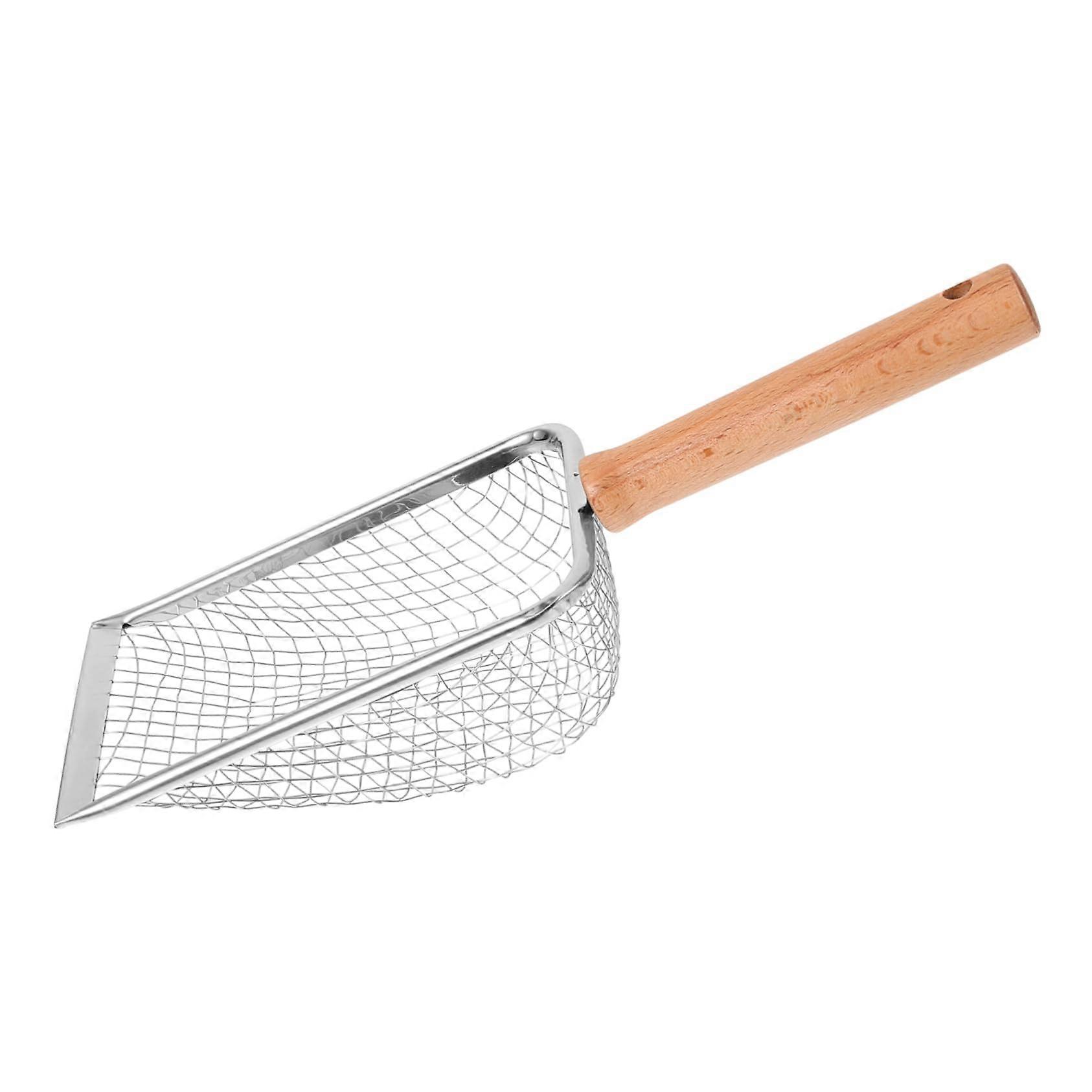 Cat Litter Scoop with Handle - Durable Stainless Steel Mesh Design for Easy Waste Disposal for Cats and Reptiles