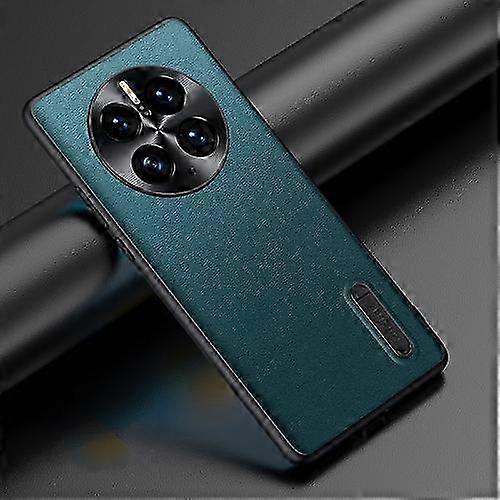 For Huawei Mate 50 Pro Folding Holder Plain Leather Phone Case