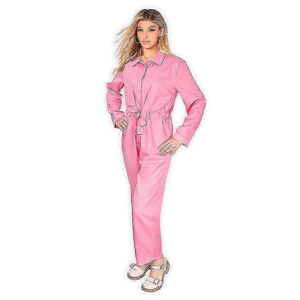 Pink Power Coverall Utility Overall Kostüm für Erwachsene
