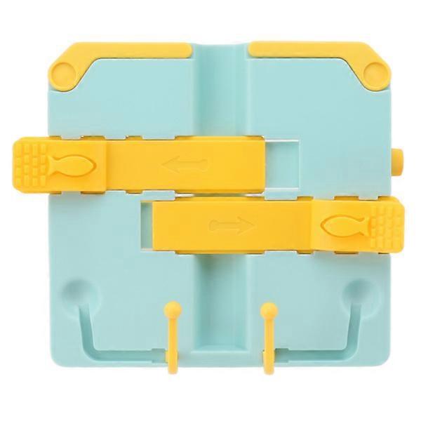ABS Folding Reading Stand with Rounded Edges, Scratch-Resistant, for School and Library, Yellow and Blue