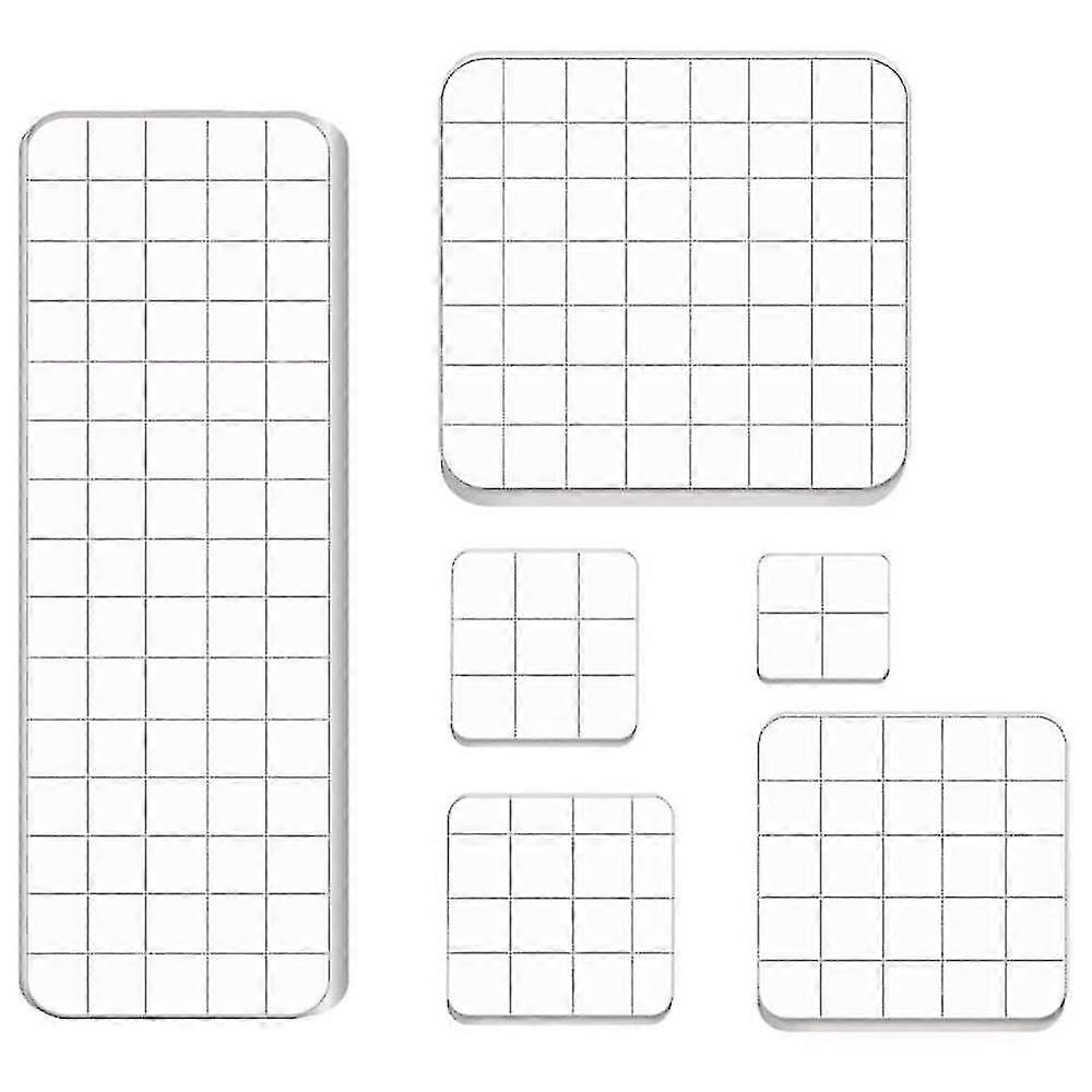 6 Pieces Stamp Blocks Acrylic Clear Stamping Blocks Tools With Grid...