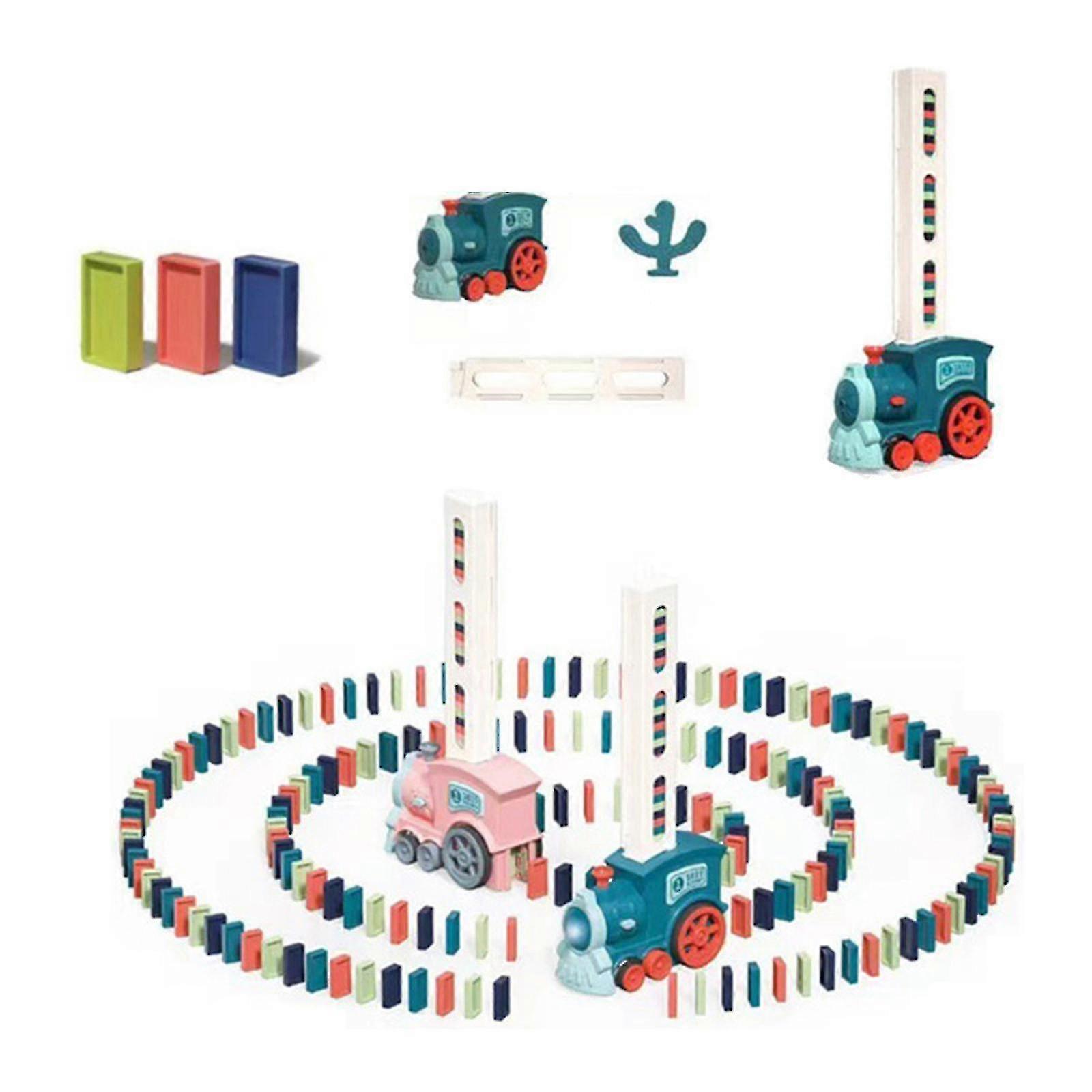 Automatic Domino Train Toy - 2023 Upgrade Electric Train Dominoes S...