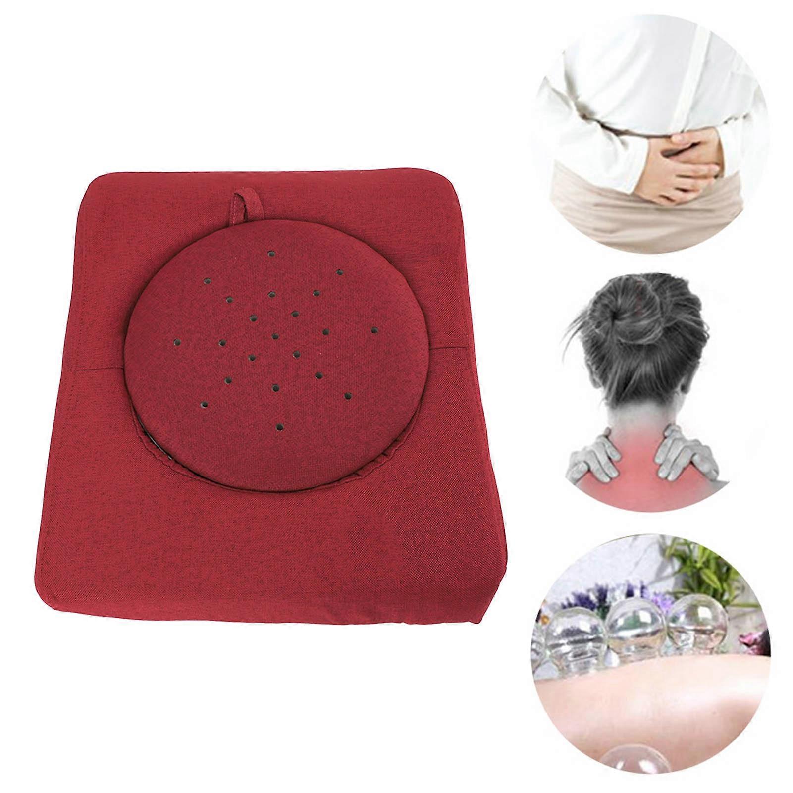 Slope Moxibustion Cushion Set, Temp Adjustable, 40x32x15.5cm, Red