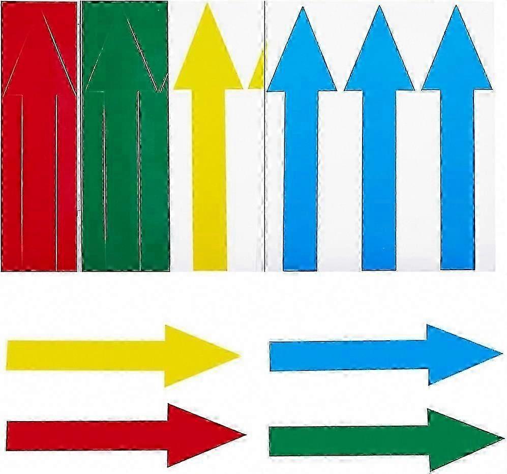 60 個の 4 色矢印フロア デカール、取り外し可能な粘着方向標識、安全な道路案内のための防水マーキング矢印