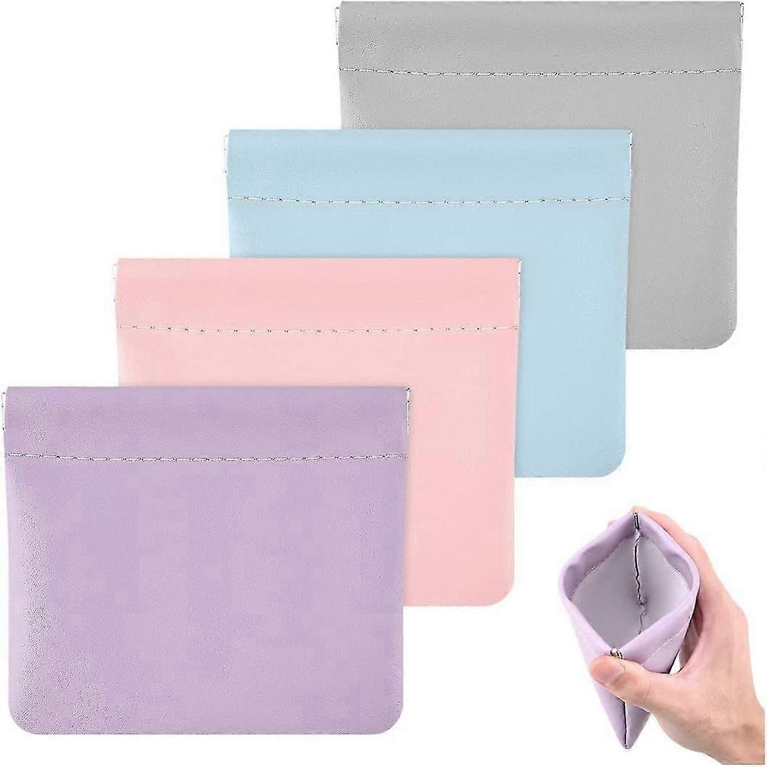 4ピースシープスキンポケット、化粧ポーチ、外出時の貴重品、カラフル、化粧バッグ