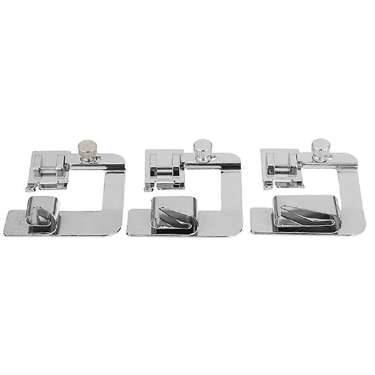 3PCS Wide Rolled Hem Presser Foot Set,(1/2 Inch, 3/4 Inch, 1 Inch)