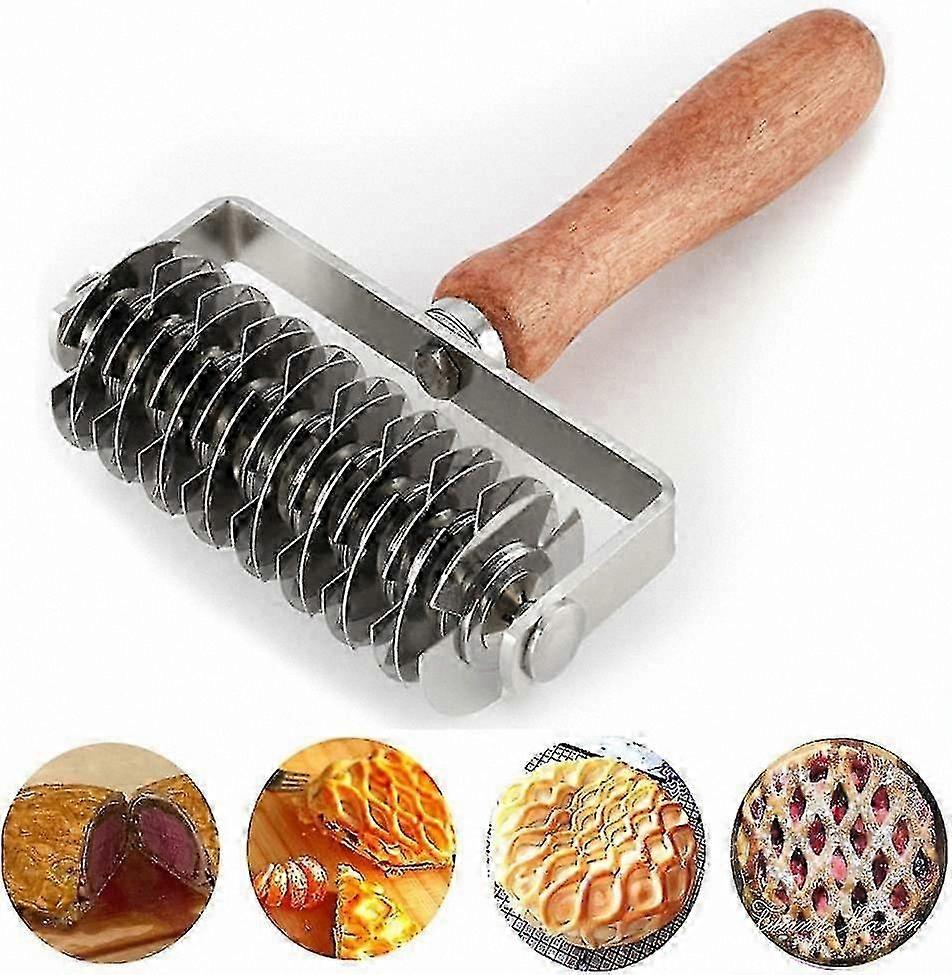Stainless Steel Pastry Lattice Cutter for Pie, Pizza, Bread, and Beef Wellington Crust Rolling Tool