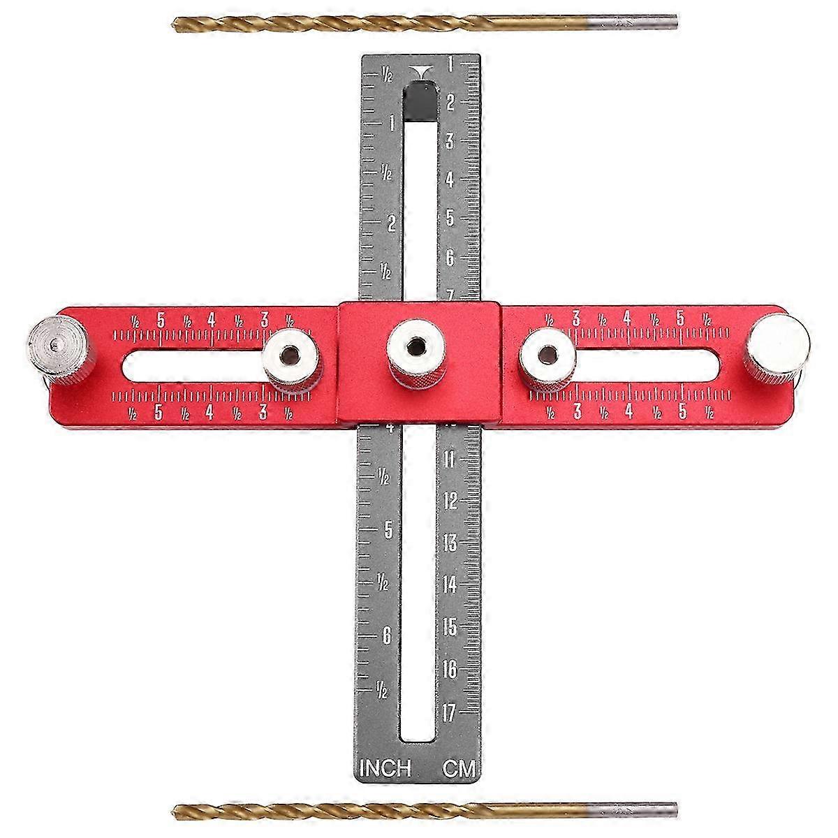 Håndtaksposisjoner for dørhåndtak til skuffeskap - hullstansing og installasjonshjelp for trebearbeiding