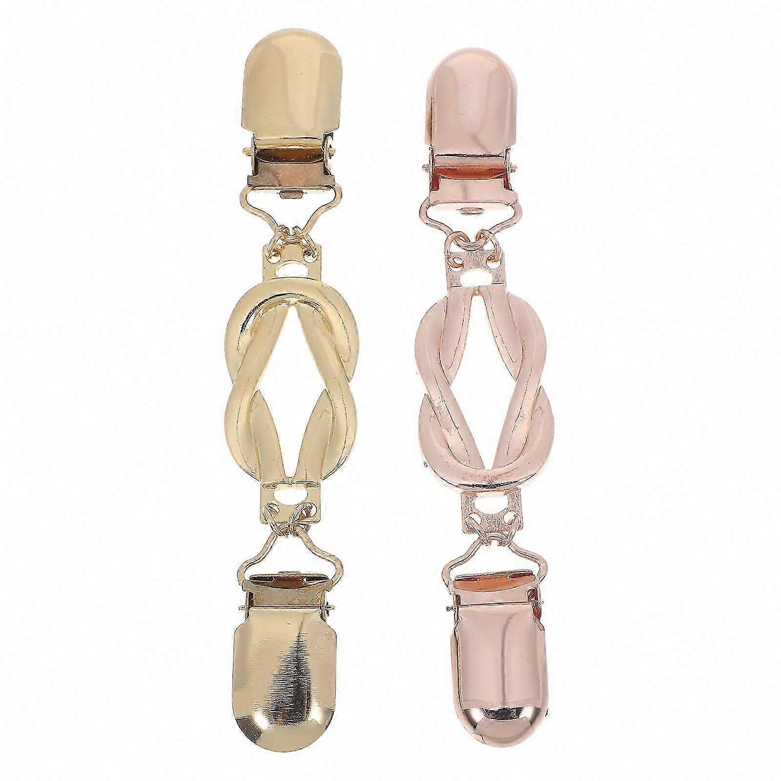 Minimalist Gold Sweater Shawl Clips for Securing Scarves and Shawls, 2Pcs