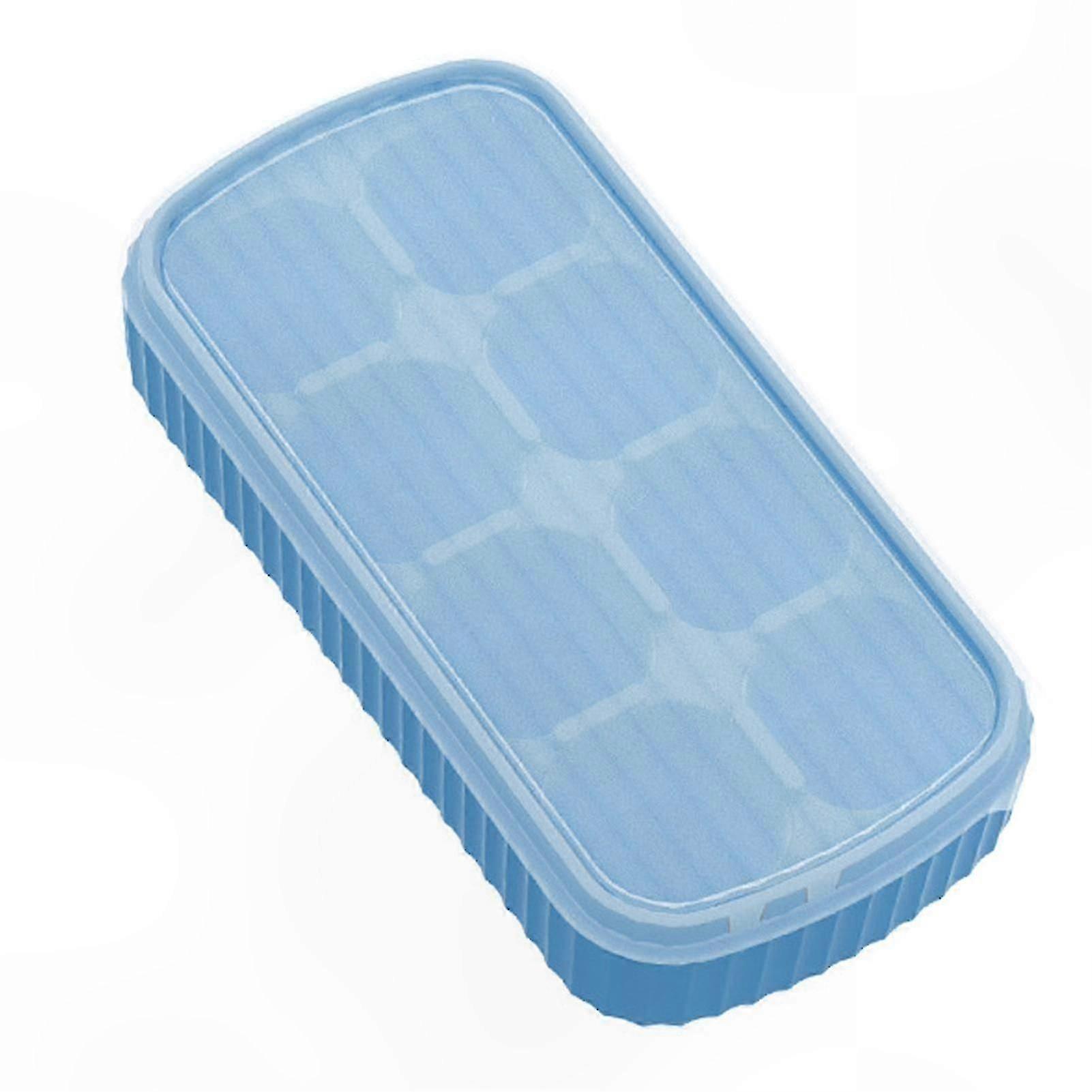 8 Grid Non-Stick Silicone Ice Cube Tray - Stackable Square Mold for DIY Kitchen Use
