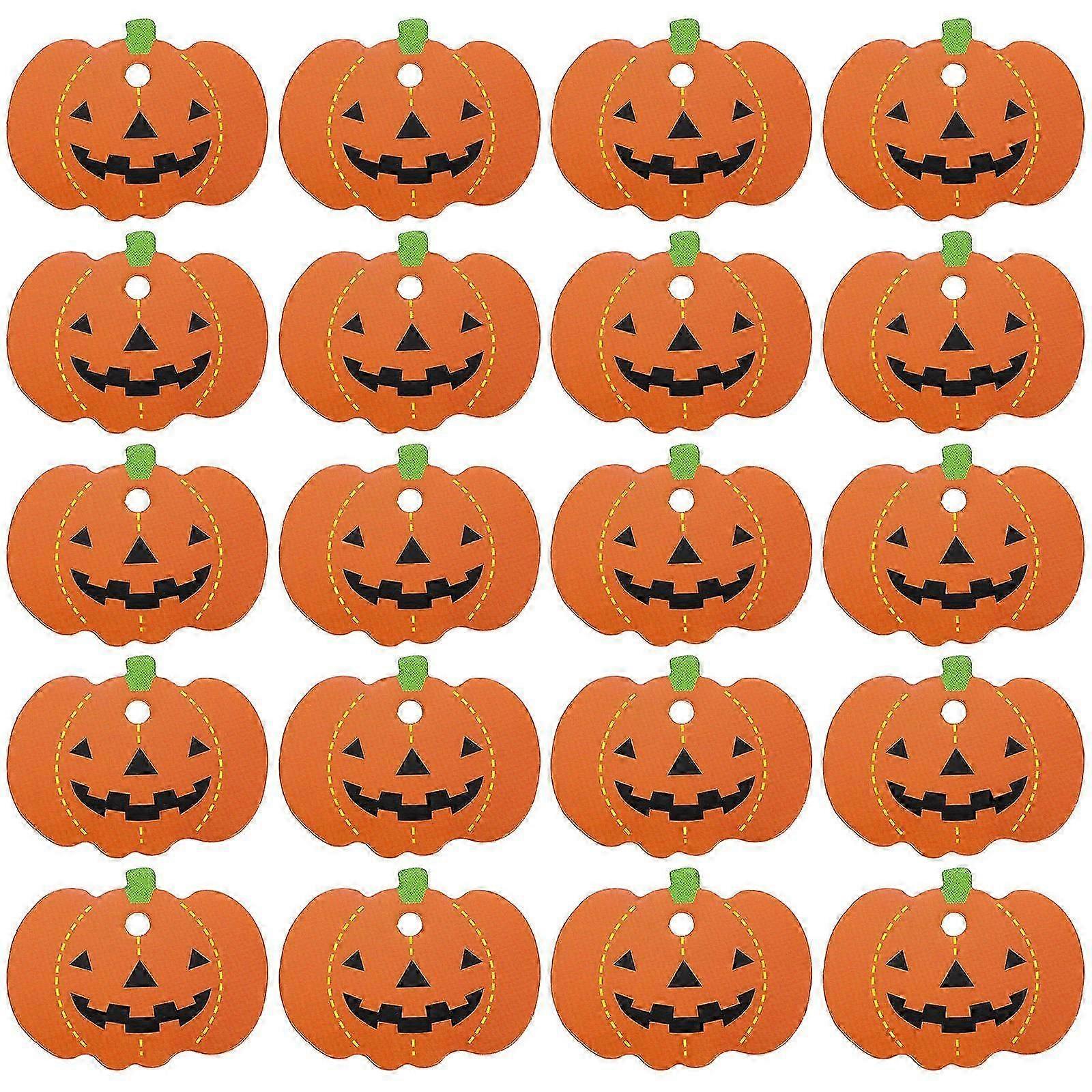 Pumpkin Shape Paper Labels With String For DIY Projects And Candy Decoration Halloween Theme 100Pcs