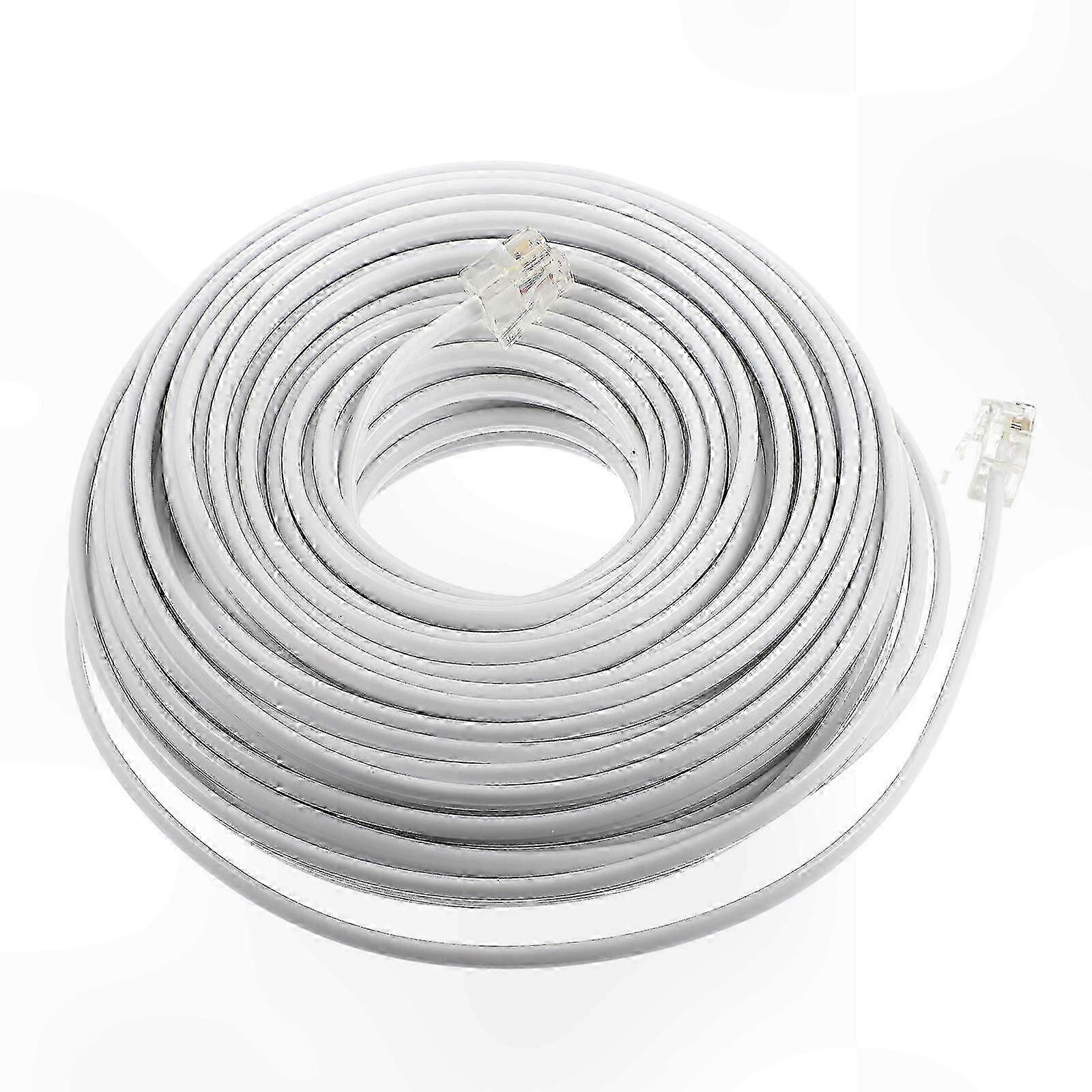20m White Telephone Extension Cable for Clear Signal Transmission