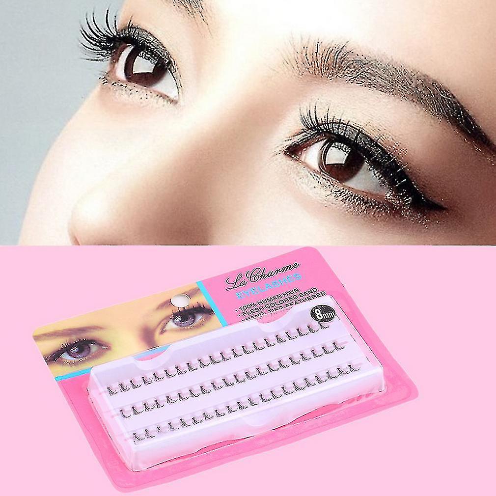 60pcs 8mm Individual Black False Eyelash Cluster Lashes Extension Tool