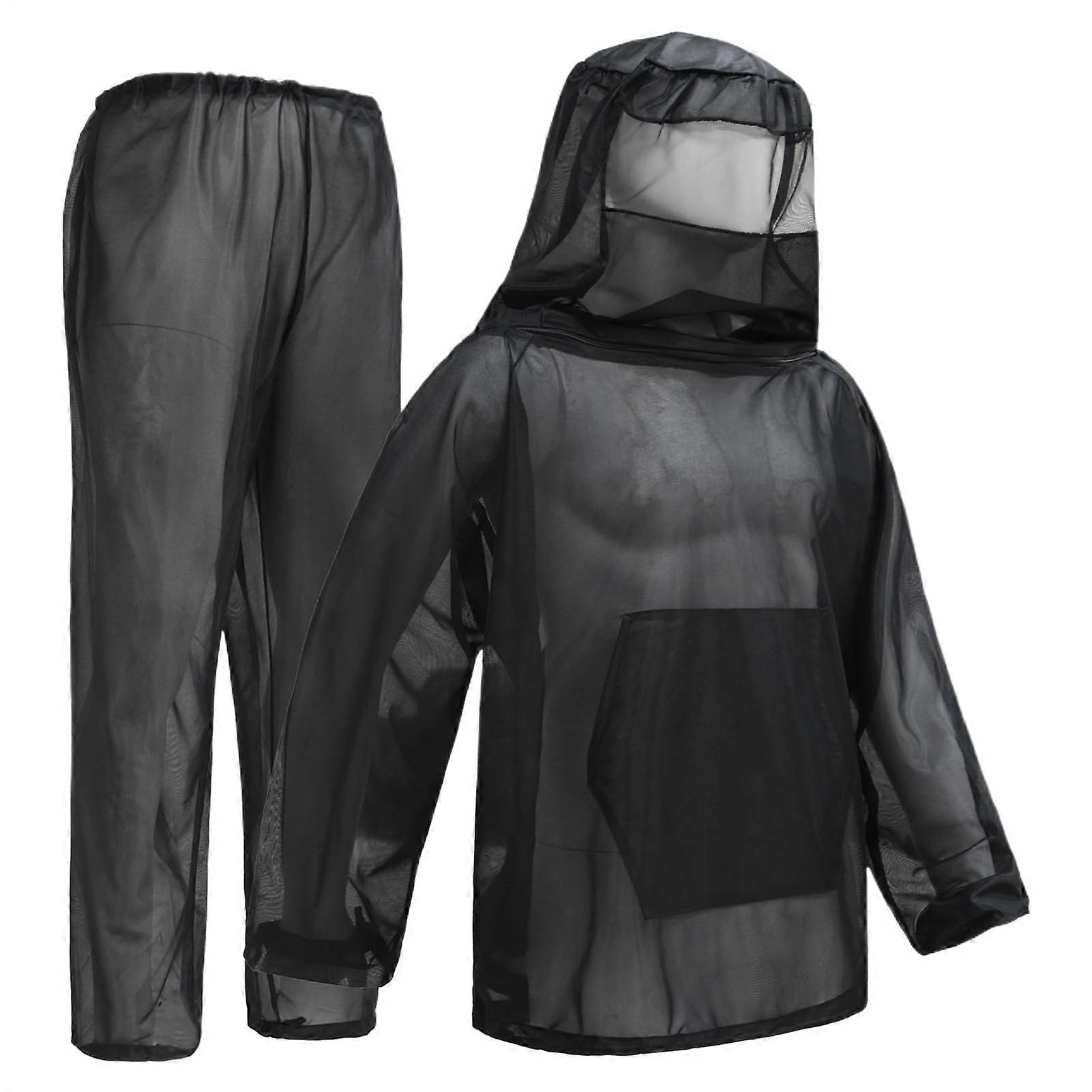 Fly Net Shirt Beekeeping Suit XL-XXL Lightweight Breathable Mesh Full Coverage Secure Fit for Outdoor Protection